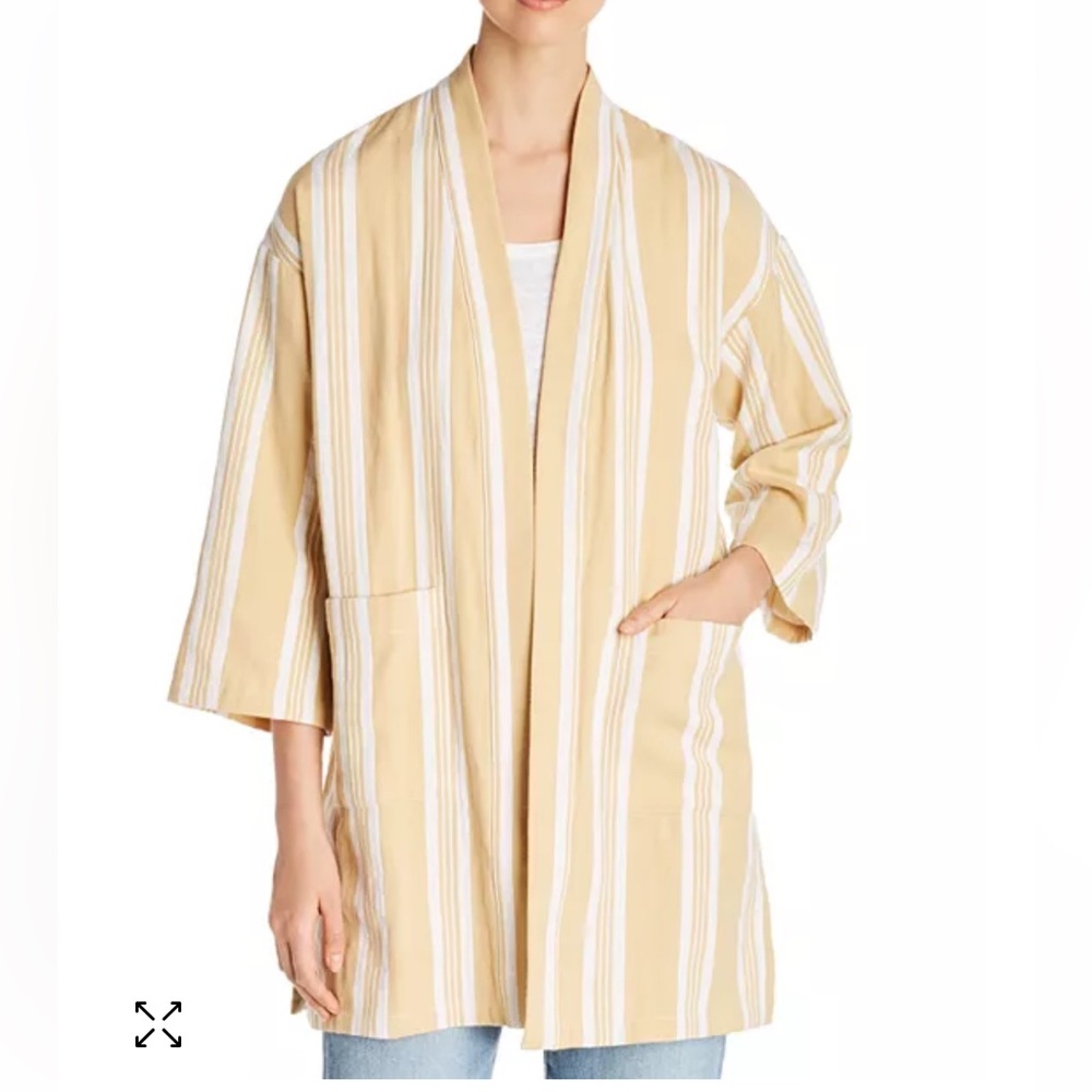 Eileen Fisher Striped Open Front Kimono Size S/M